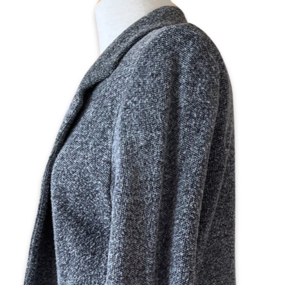 TOPSHOP Gray Stretch Knit Open Front Blazer Jacket - Picture 7 of 9